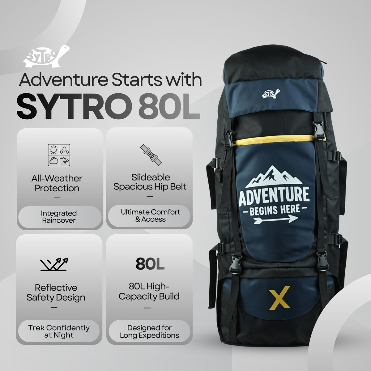 Sytro SHELLX GLACIER 80L Trekking Backpack