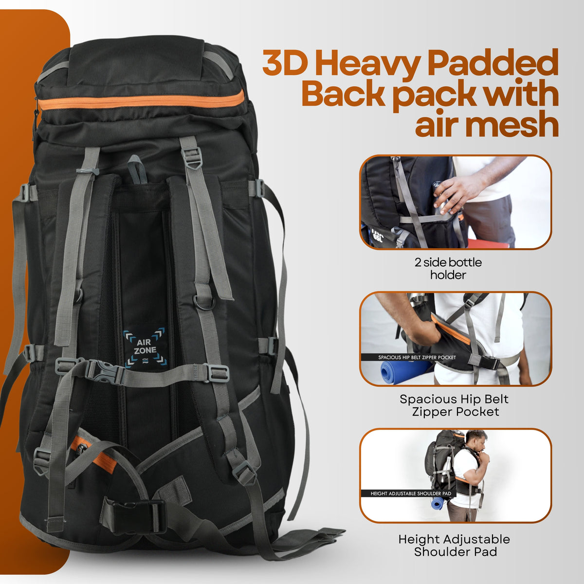 Sytro TRX 65L BLACK Trekking Backpack