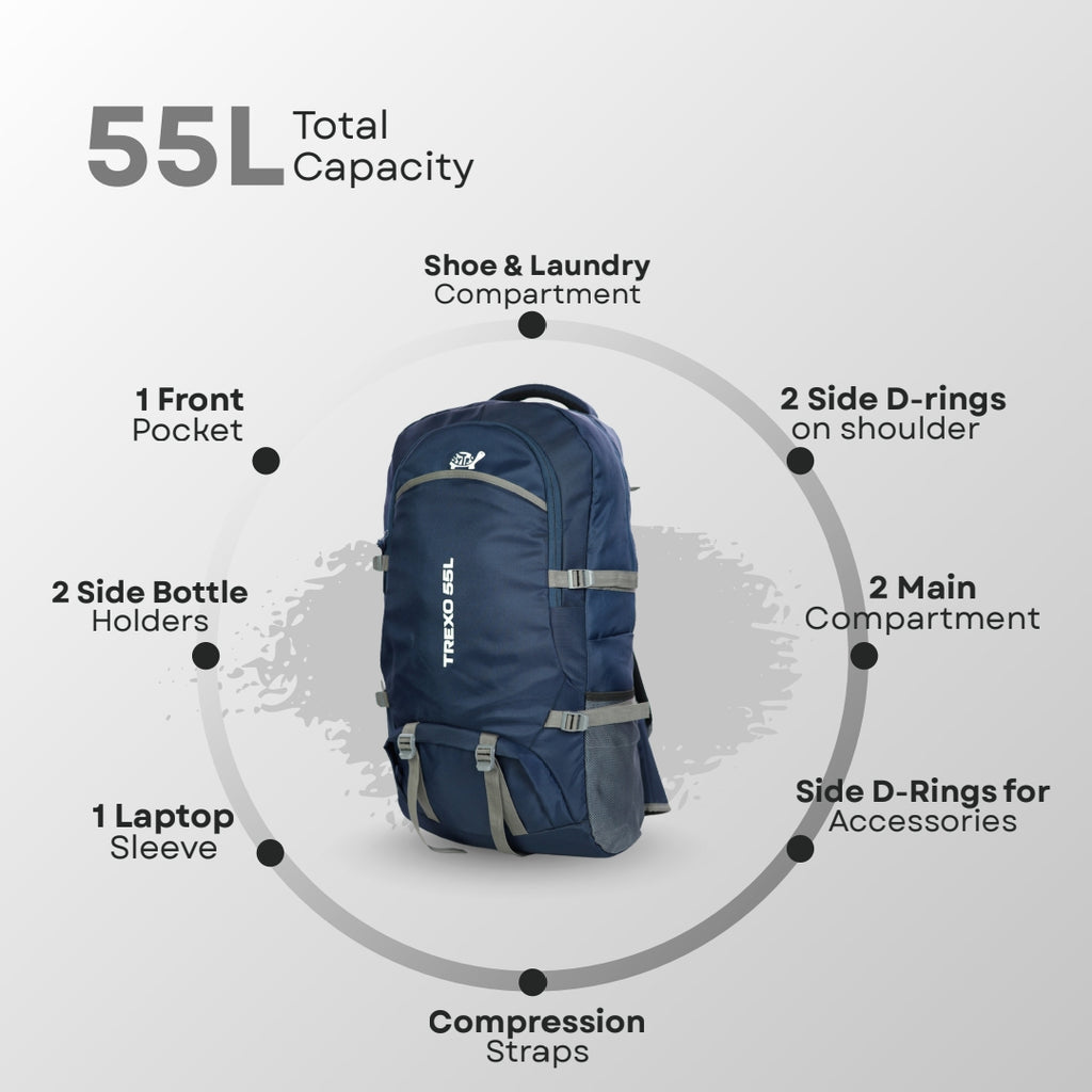 Sytro Shell Trexo 55L Trekking Backpack