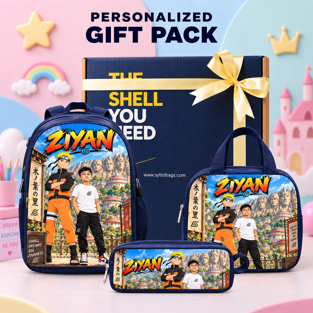 Naruto School Combo — 15L Bag + Lunch Bag + Pencil Pouch